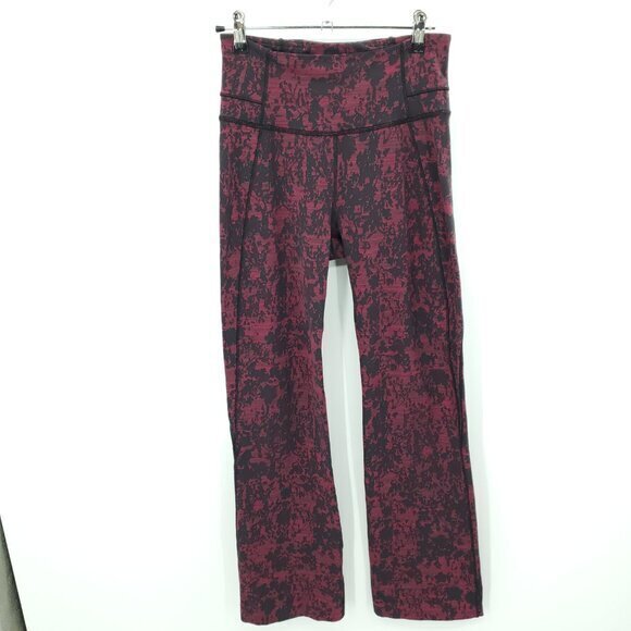 HEMMED to 29" Lululemon Groove Pant Bootcut Sz 6 Scatter Blossom Jacquard Garnet - Picture 3 of 16